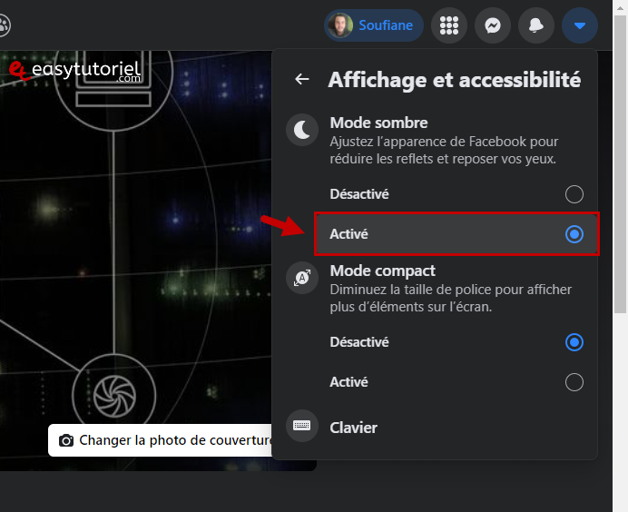 facebook mode sombre dark mode windows android pc mobile navigateur 2 mode sombre