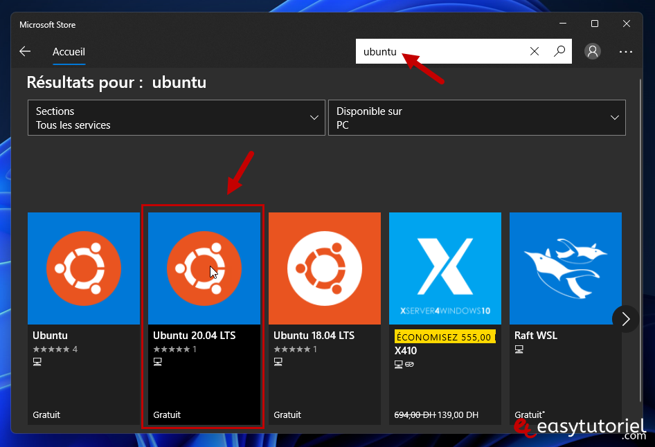 installer bash ubuntu wsl linux sous systeme windows 11 5 microsoft store ubuntu 20 lts