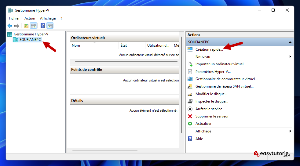 installer hyper v virtualisation windows 11 machine virtuelle 8 gestionnaire creation rapide