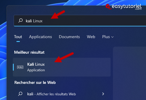 installer kali linux wsl windows 11 windows terminal unix sous systeme 7 demarrer kali