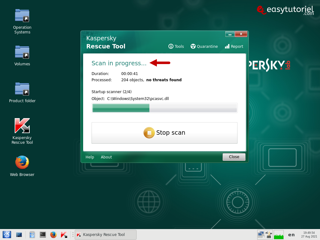 kaspersky rescue disk supprimer virus malwares spywares adwares windows 11 6