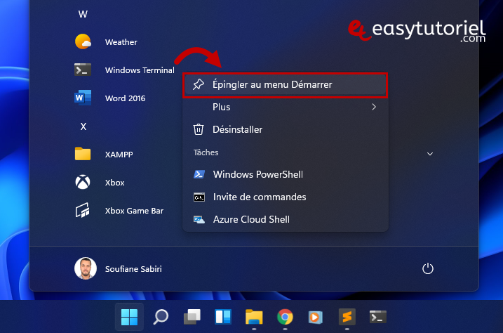 ouvrir windows terminal rapidement windows 11 5 epingler au menu demarrer