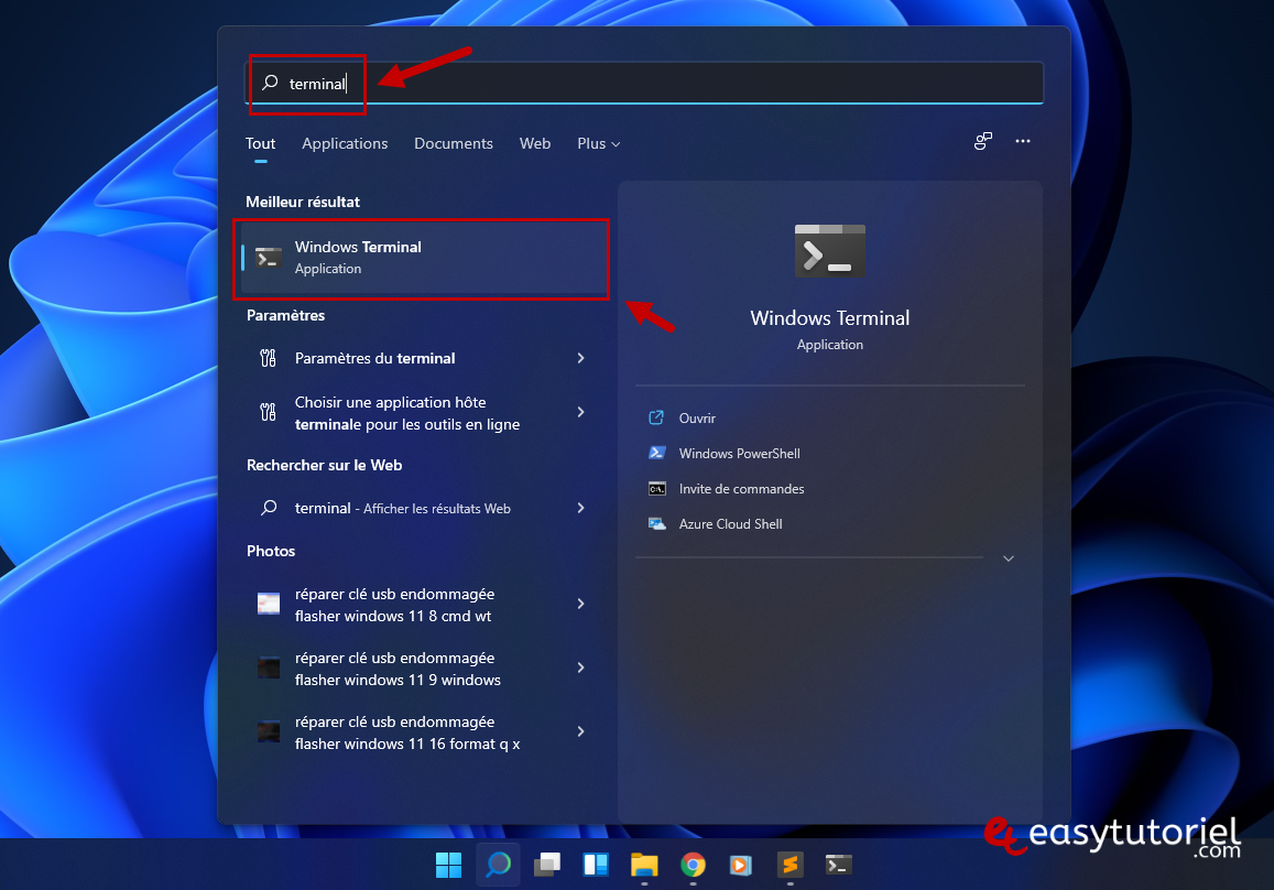 ouvrir windows terminal rapidement windows 11 6 rechercher terminal demarrer