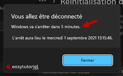 reinitialiser parametres reseau carte ethernet wi fi internet windows 11 5