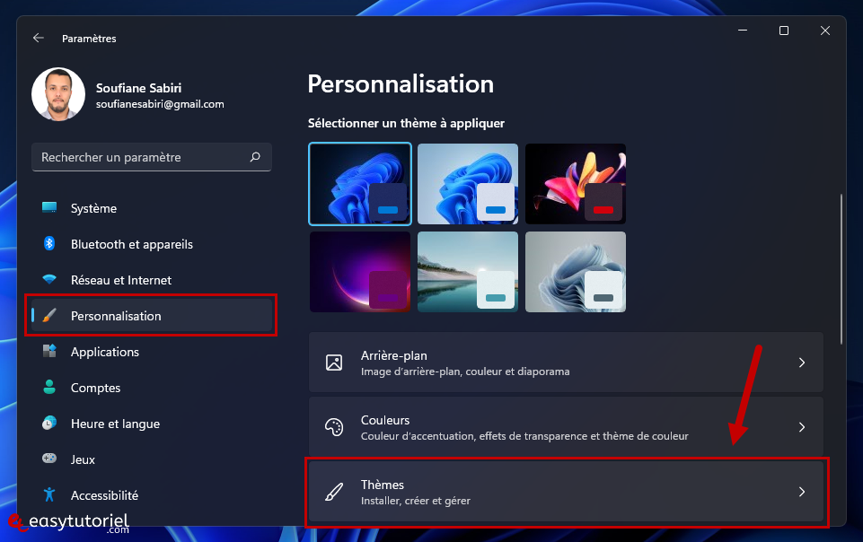 remettre ajouter afficher raccourci corbeille windows 11 2 parametres personnalisation themes
