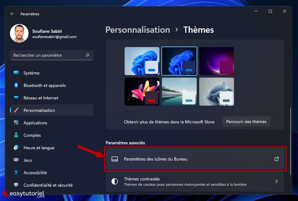 remettre ajouter afficher raccourci corbeille windows 11 3 parametres des icones du bureau