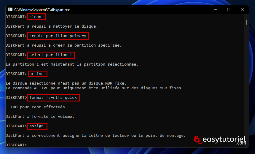 reparer cle usb endommagee flasher windows 11 18 diskpart commandes a correctement assigne la lettre de lecteur montage