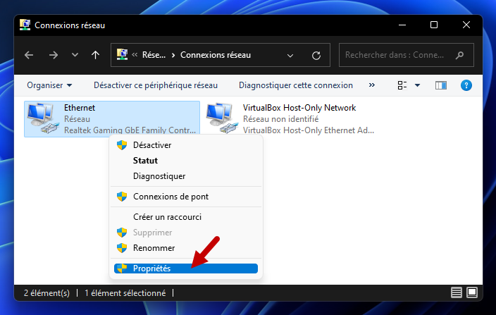 reparer le serveur dns ne repond pas dns windows 11 solution 5 ethernet proprietes