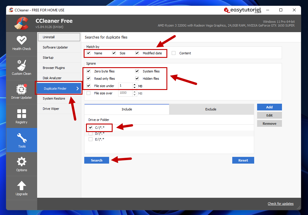 supprimer les doublons fichiers dupliques windows 11 10 android 2 ccleaner duplicate finder