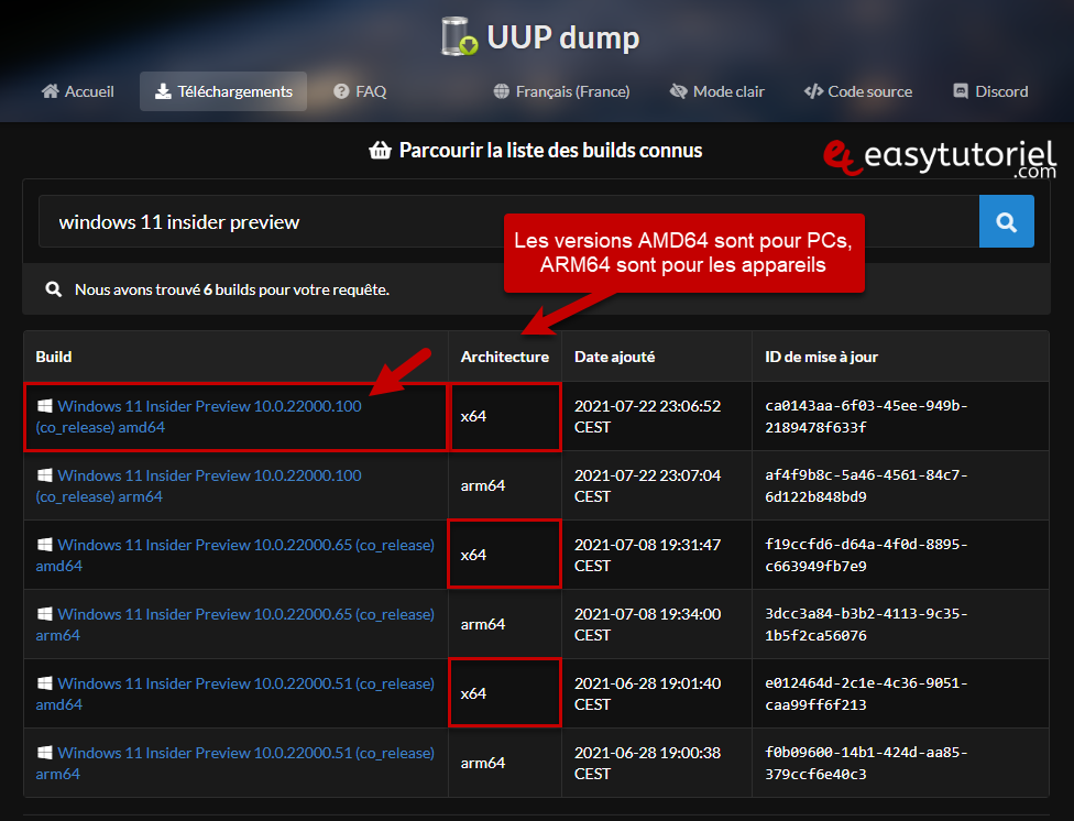 telecharger ISO windows 11 windows 10 UUP dump officiel microsoft 2
