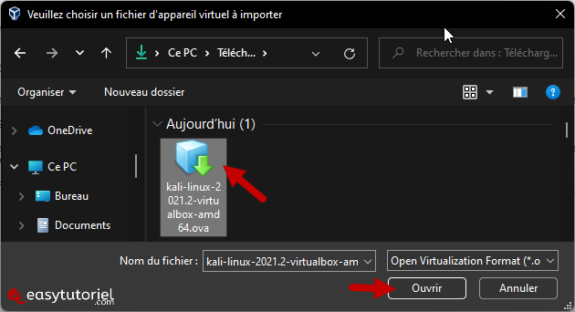 telecharger installer kali linux ova virtualbox machine virtuelle windows 11 6