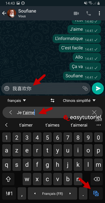 traduire texte chat whatsapp messenger google traduction translate android gboard 6