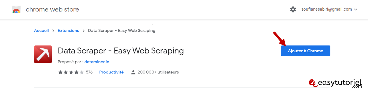 web scraping extraction de donnees sans programmation sans code data scraper 1 ajouter a chrome