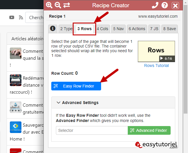 web scraping extraction de donnees sans programmation sans code data scraper 8 easy row finder