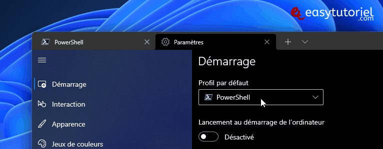 windows terminal profil invite de commandes animation