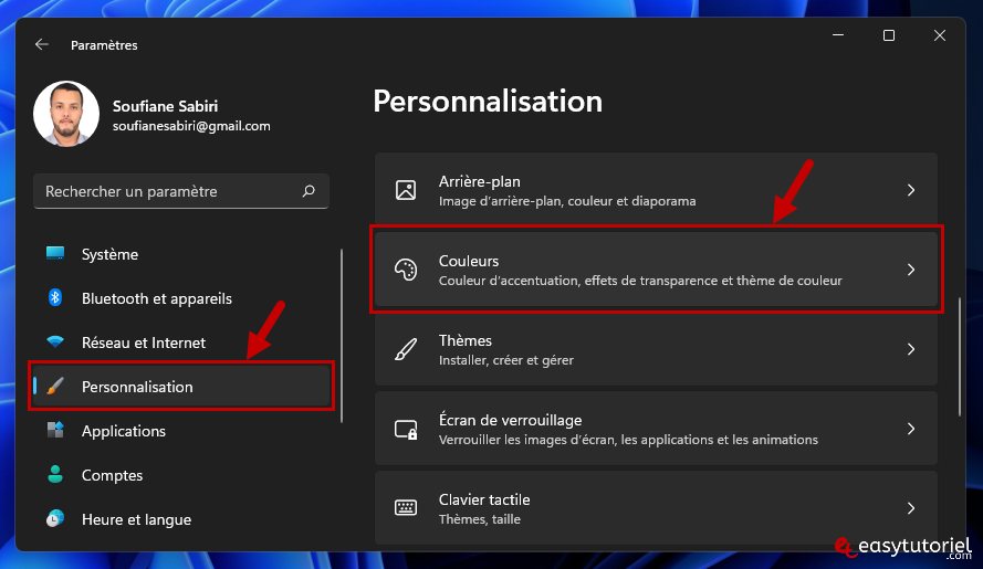 accelerer windows 11 3 personnalisation couleurs