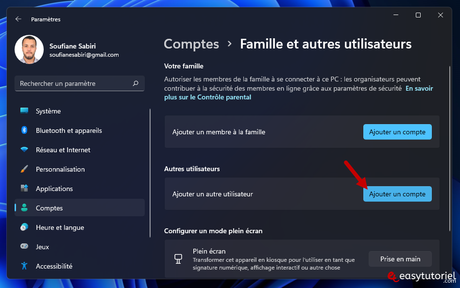 activer se connecter en tant administrateur windows 11 11 ajouter un compte