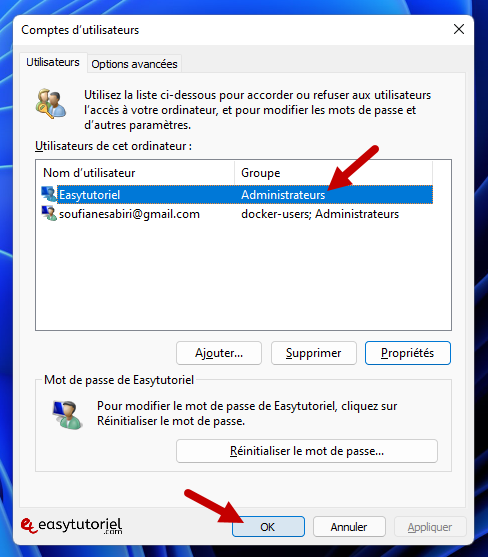 activer se connecter en tant administrateur windows 11 26 administrateurs ok