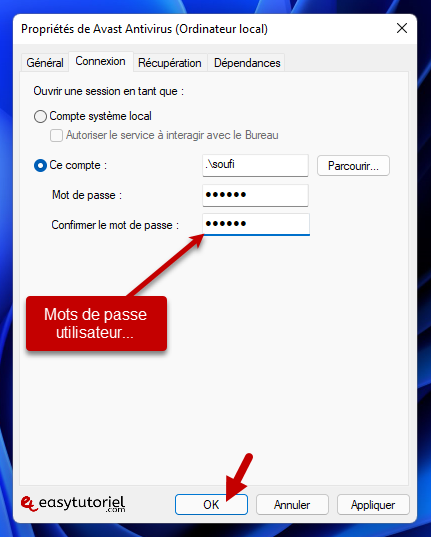 avast ne s ouvre pas solution windows 10 mots de passes utilisateur