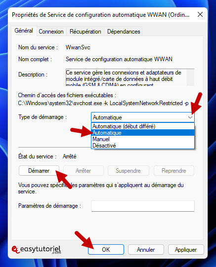carte reseau probleme 13 wwansvc automatique