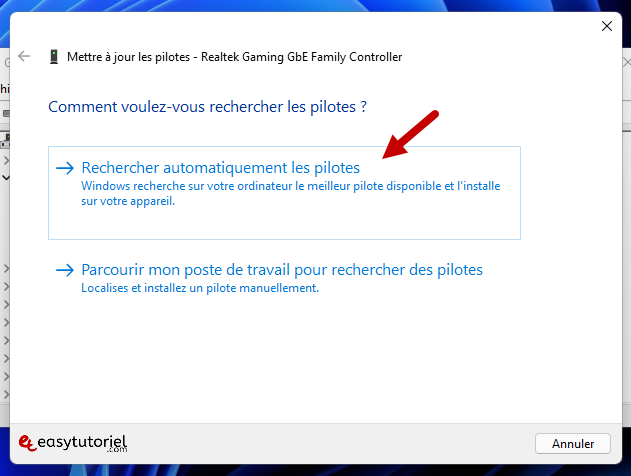 carte reseau probleme 16 recherche automatiquement les pilotes