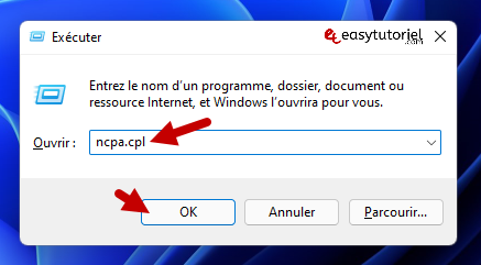 configurer adresse ip windows 11 1 ncpa cpl