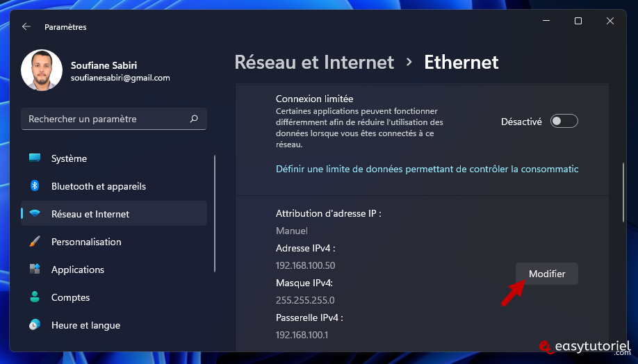 configurer adresse ip windows 11 8 attribution adresse ip modifier
