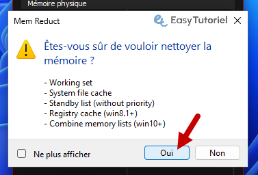 confirmer nettoyer ram