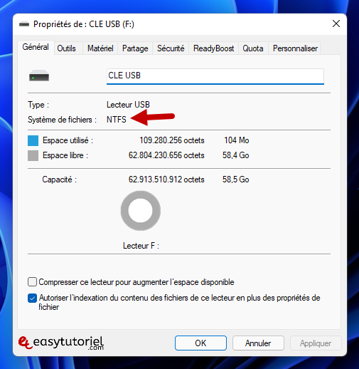 fichier volumineux cle usb 6 systeme de fichiers ntfs