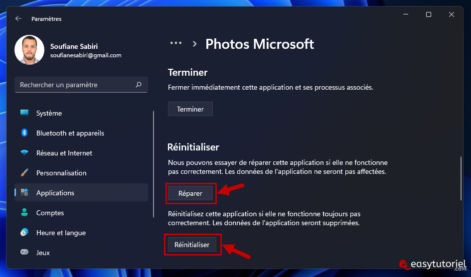 reparer application photos windows 11 3 reparer reinitialiser