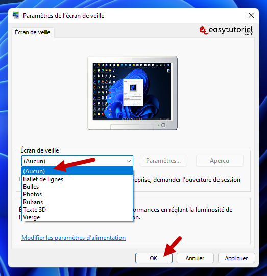 reparer mise en veille windows 11 17 aucun ecran de veille