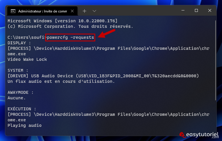 reparer mise en veille windows 11 2 powercfg requests