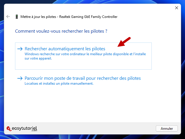 reparer pas d acces internet 10 recherche automatiquement les pilotes