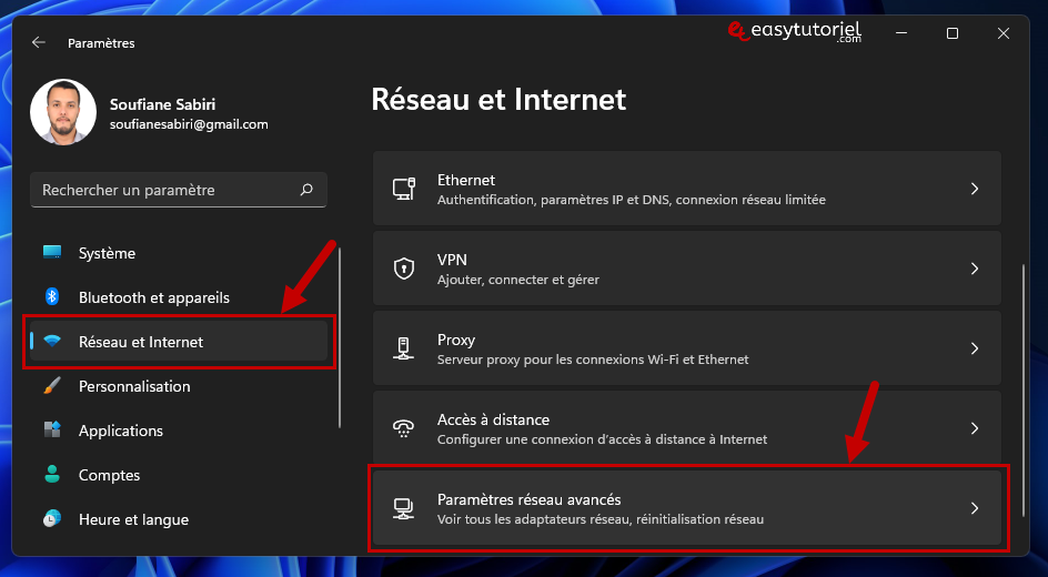 reparer pas d acces internet 11 parametres reseau avances