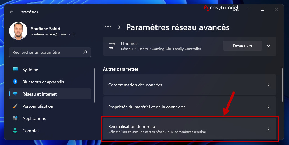 reparer pas d acces internet 12 reinitialisation du reseau