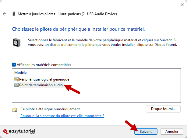 reparer probleme son windows 11 12 point de terminaison audio