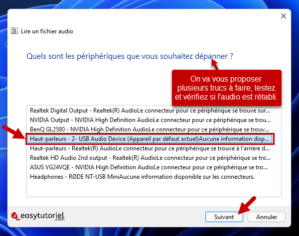 reparer probleme son windows 11 3 quels sont les peripheriques que vous souhaitez depanner