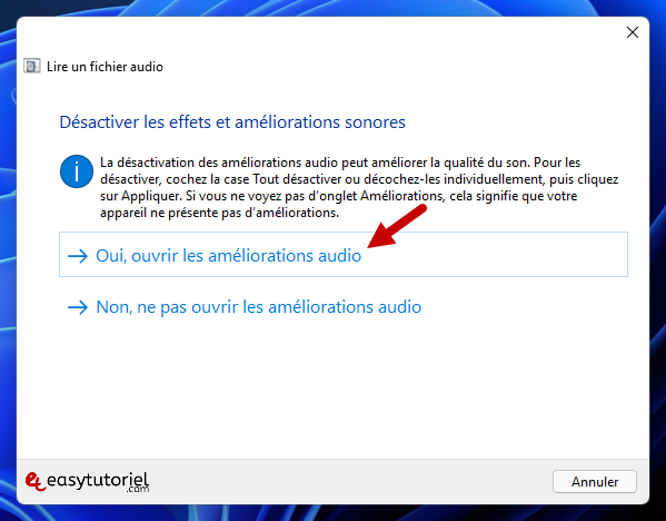 reparer probleme son windows 11 4 desactiver les effets et ameliorations sonores