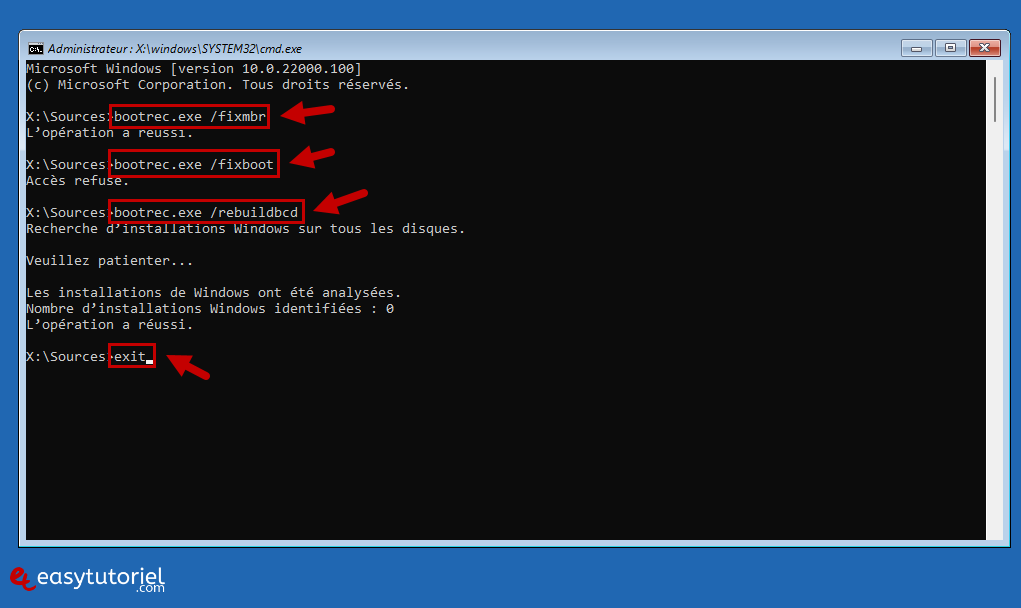reparrer demarrage boot windows 11 5