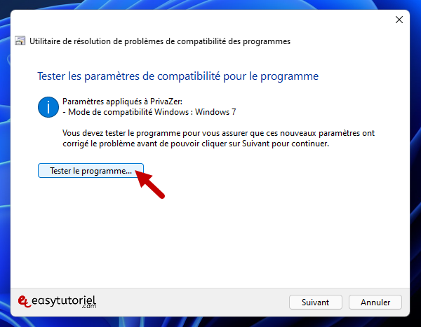 solution 8 tester le programme
