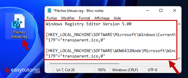 supprimer deux fleches windows 11 6 fichier registre
