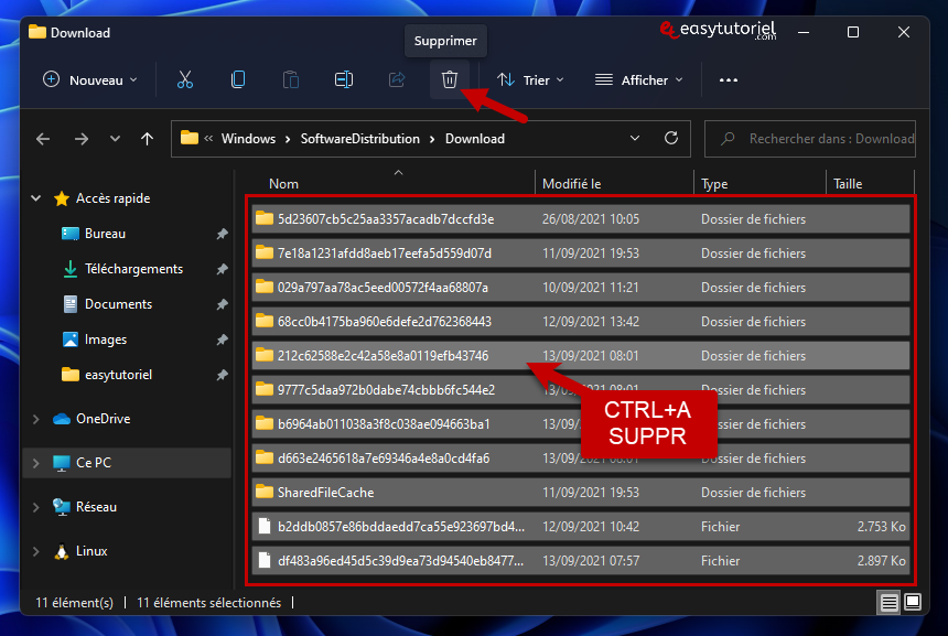 vider cache windows 11 14 softwaredistribution downloads