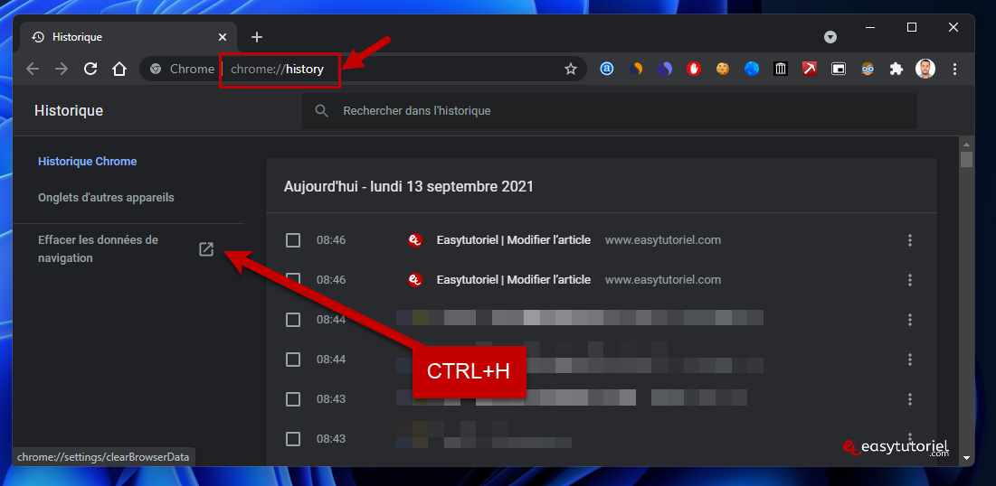 vider cache windows 11 21 supprimer donnees de navigation chrome