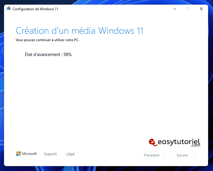 creation un media windows 11 animation