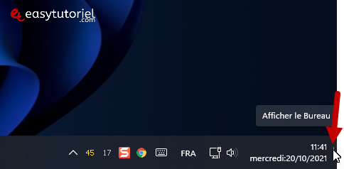 desactiver afficher le bureau windows 11 1