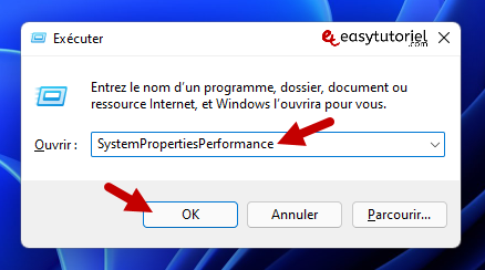 desactiver animation menu demarrer windows 11 1 executer systempropertiesperformance