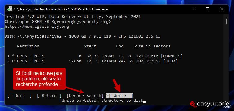 recuperer partition perdue 10