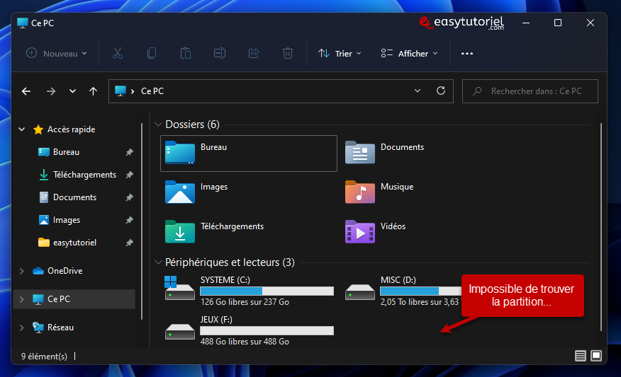 recuperer partition perdue 3 ce pc
