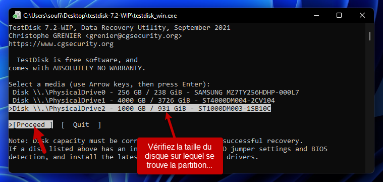 recuperer partition perdue 5 proceed