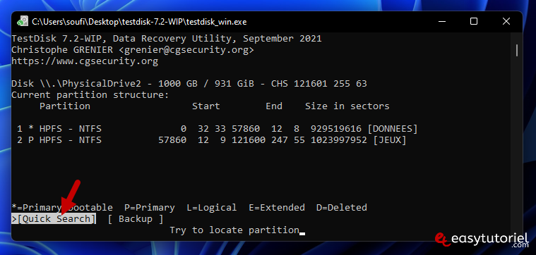 recuperer partition perdue 8